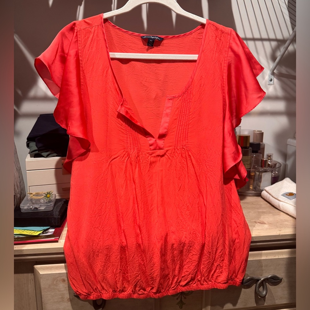 American Eagle Outfitters Vibrant Red Blouse
